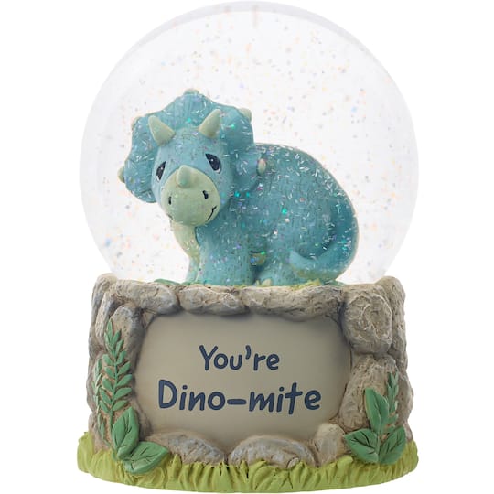 Precious Moments 5.5&#x22; You&#x2019;re Dino-mite Glass Musical Snow Globe